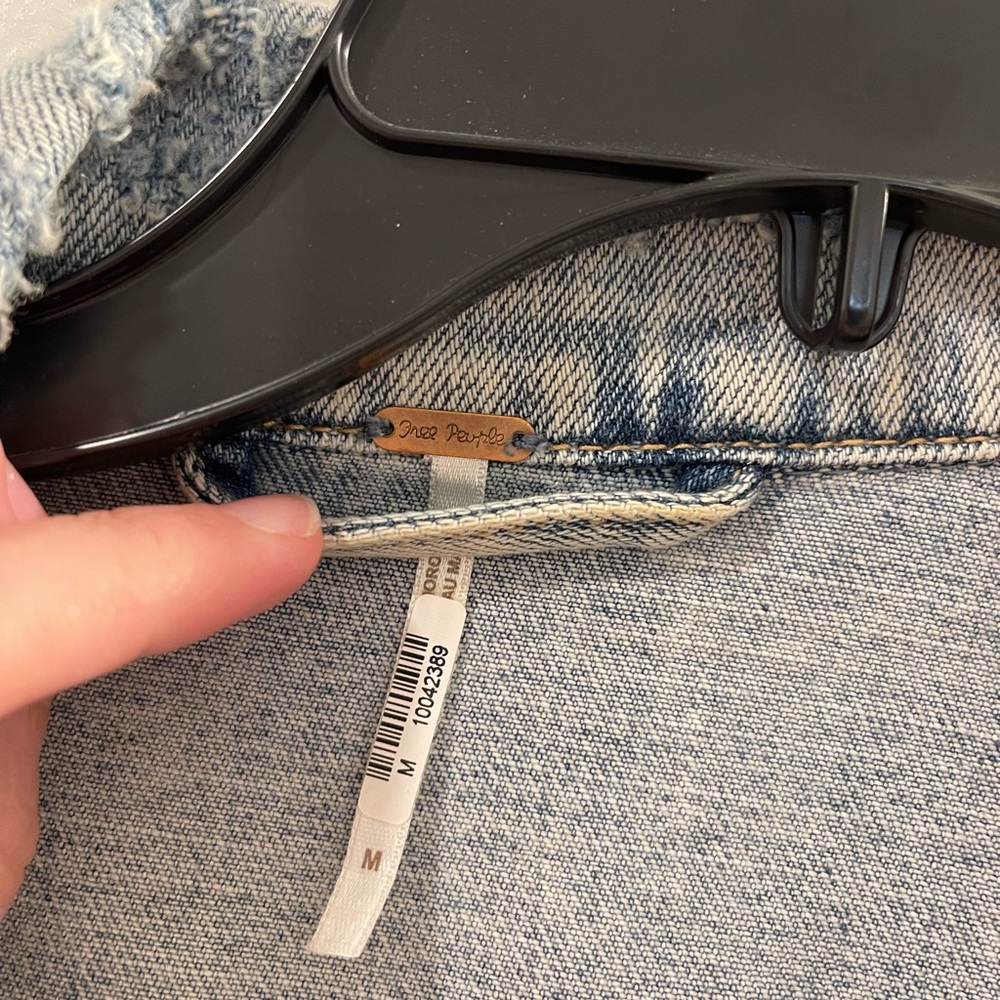 Free People Light Blue Distressed Jean Jacket - Picture 3 of 3